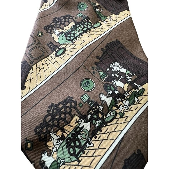 New Vintage Gino Pompeii Silk Tie Handmade Italy Comic Retro 57 x 4.5 - Picture 2 of 8
